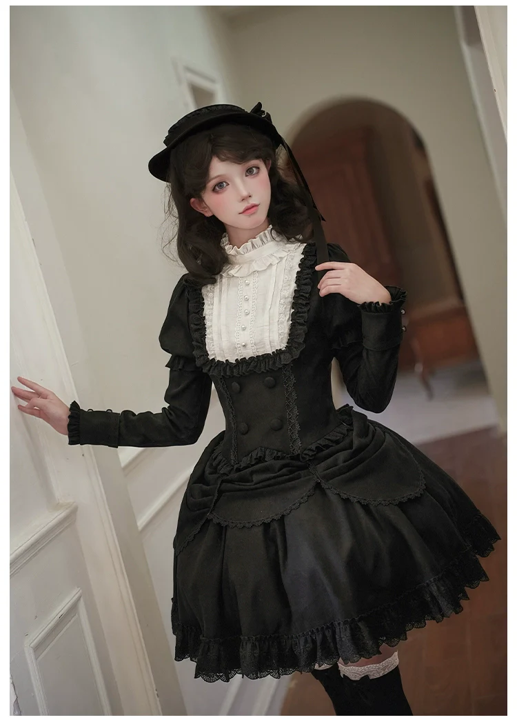 With PUJI - Fog City Time Difference - Classic Lolita SK & Blouse Suit - Image 23