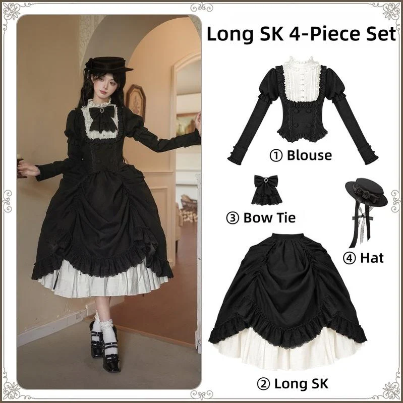 With PUJI - Fog City Time Difference - Classic Lolita SK & Blouse Suit - Image 4