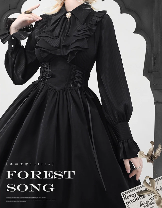 Astris - Classic Lolita SK Double-sided Wearing Fishbone Skirt - Image 18