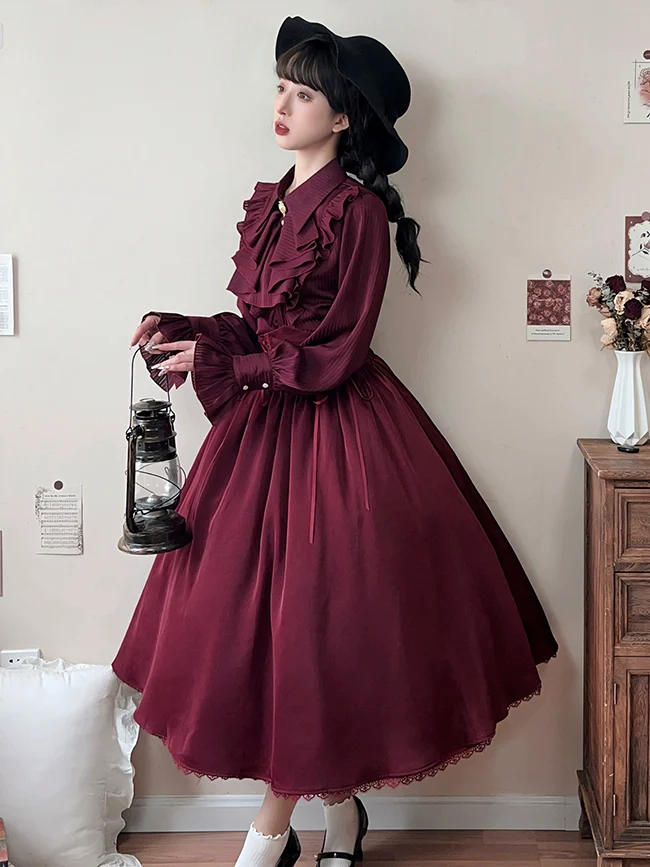 Astris - Classic Lolita SK Double-sided Wearing Fishbone Skirt - Image 4