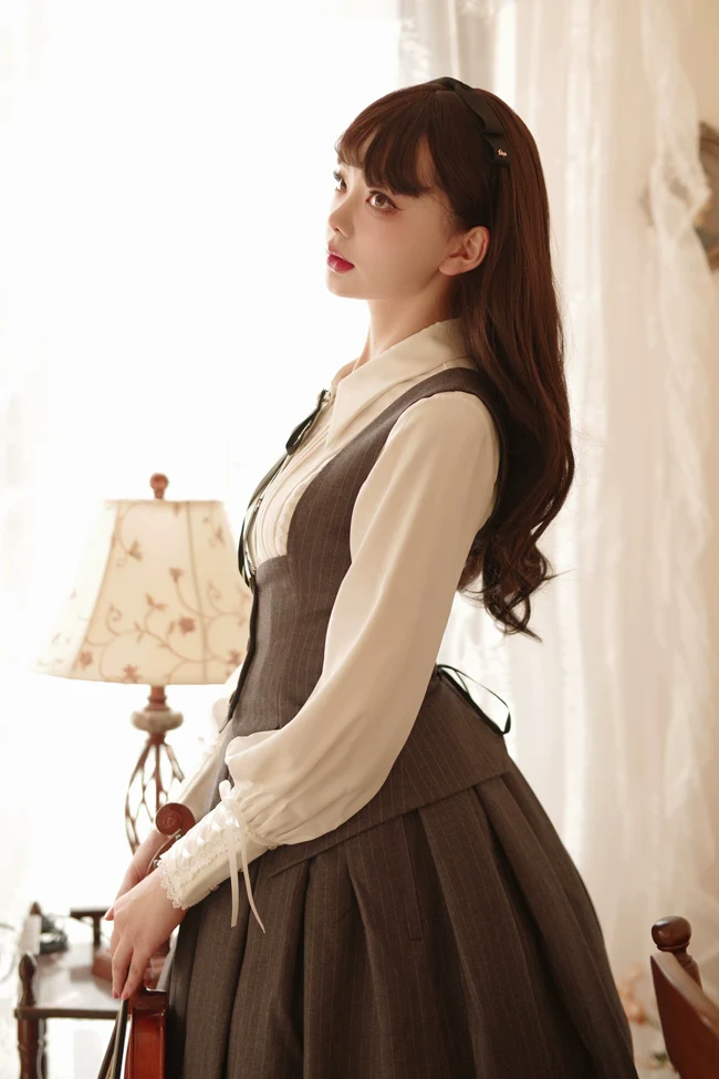 Griffin's Promise - Classic Lolita Skirt Striped Plaid Elegant SK - Image 13
