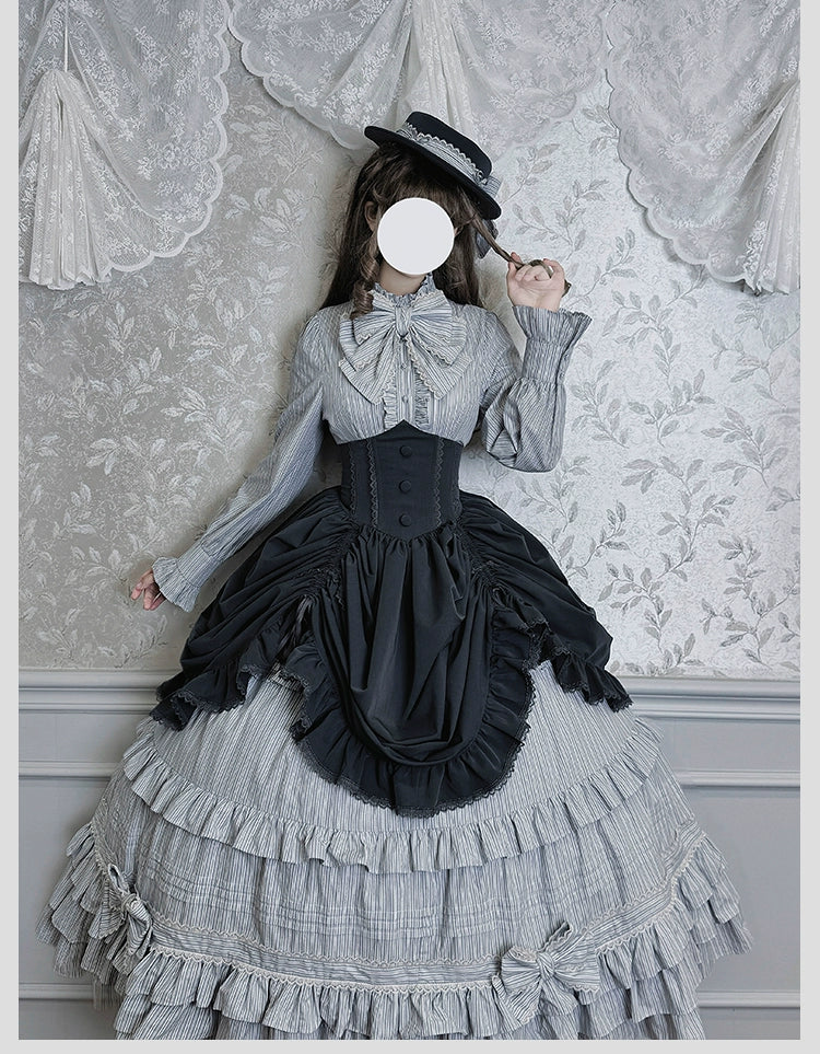 Alice Girl - Duke of Victoria - Classic Lolita Striped Blouse - Image 11