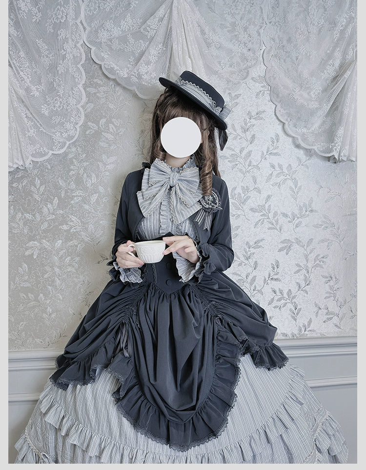 Alice Girl - Duke of Victoria - Classic Lolita Striped Blouse - Image 12