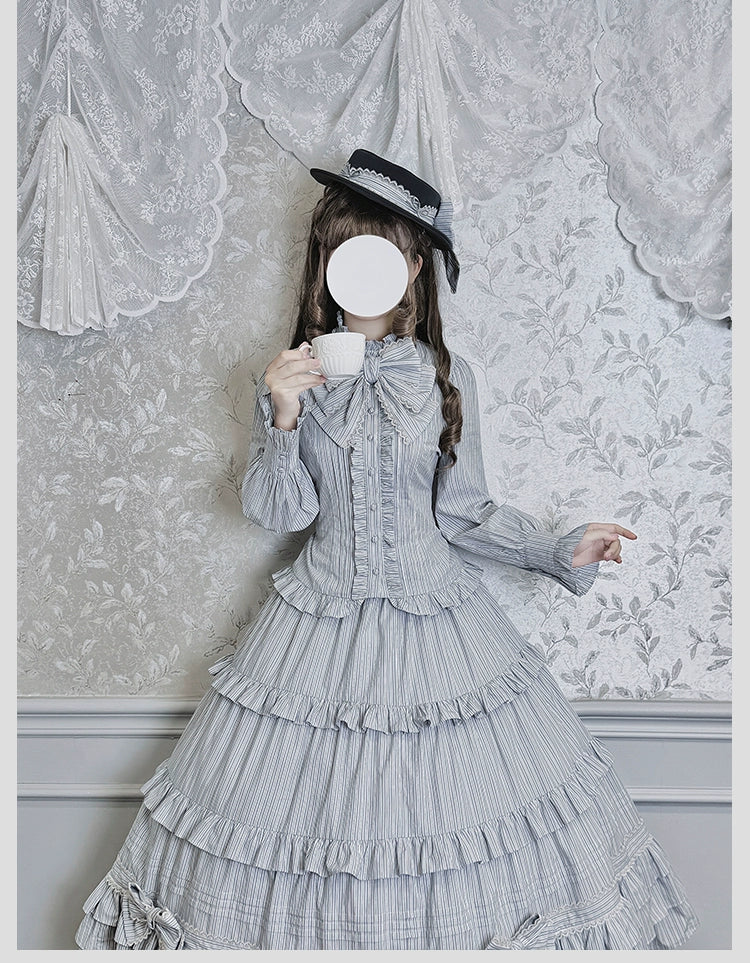 Alice Girl - Duke of Victoria - Classic Lolita Striped Blouse - Image 13