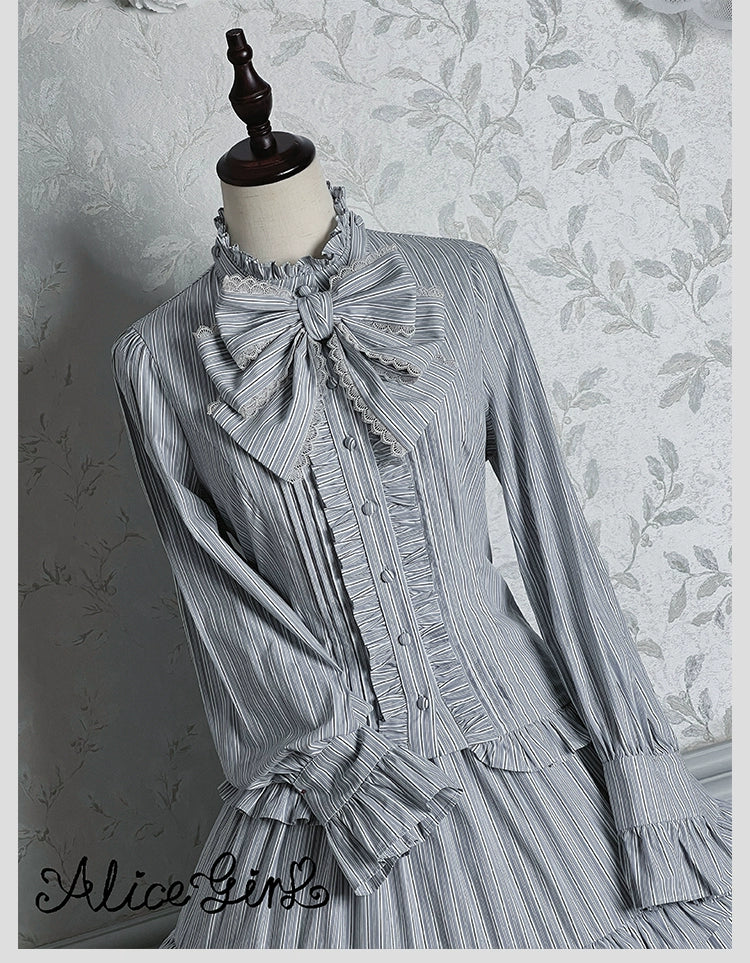 Alice Girl - Duke of Victoria - Classic Lolita Striped Blouse - Image 14