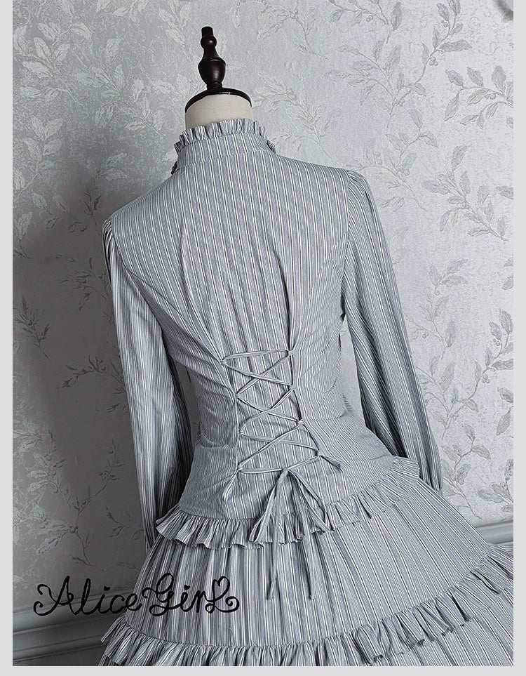 Alice Girl - Duke of Victoria - Classic Lolita Striped Blouse - Image 17