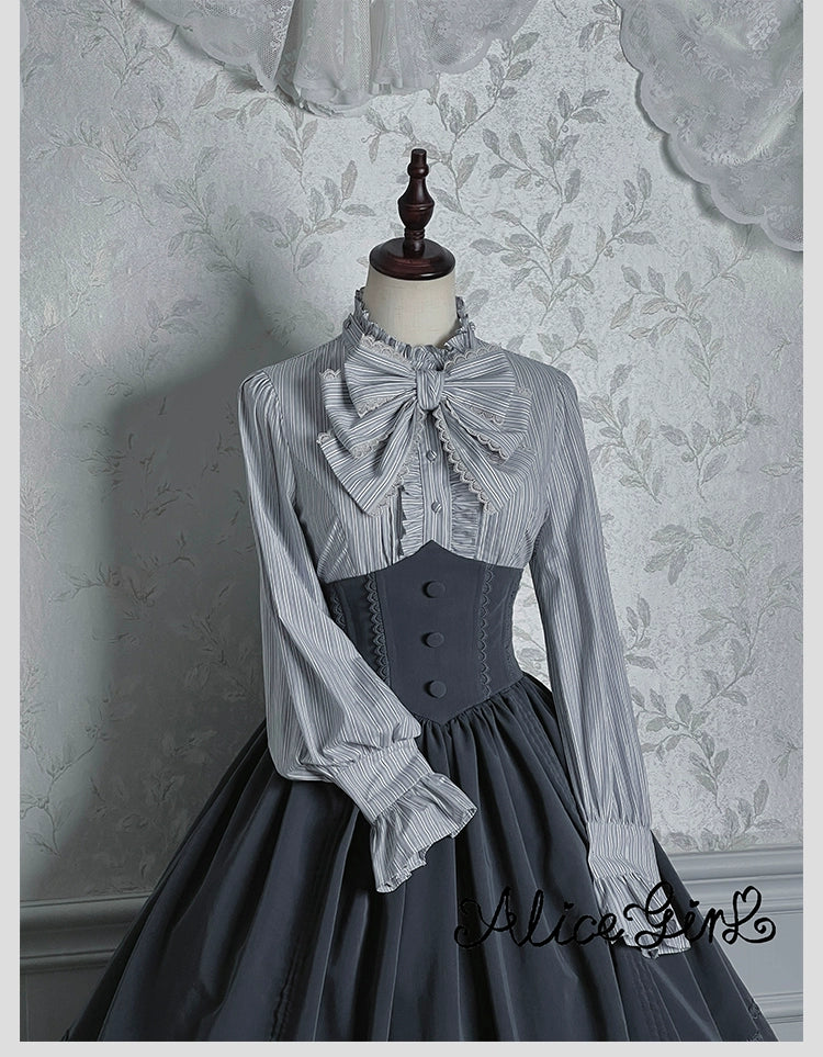 Alice Girl - Duke of Victoria - Classic Lolita Striped Blouse - Image 18
