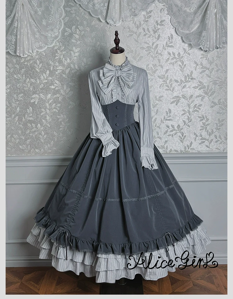 Alice Girl - Duke of Victoria - Classic Lolita Striped Blouse - Image 20