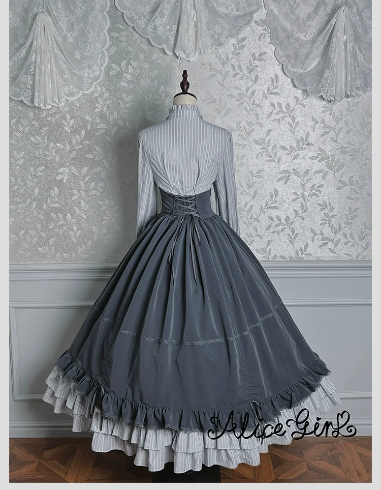 Alice Girl - Duke of Victoria - Classic Lolita Striped Blouse - Image 21