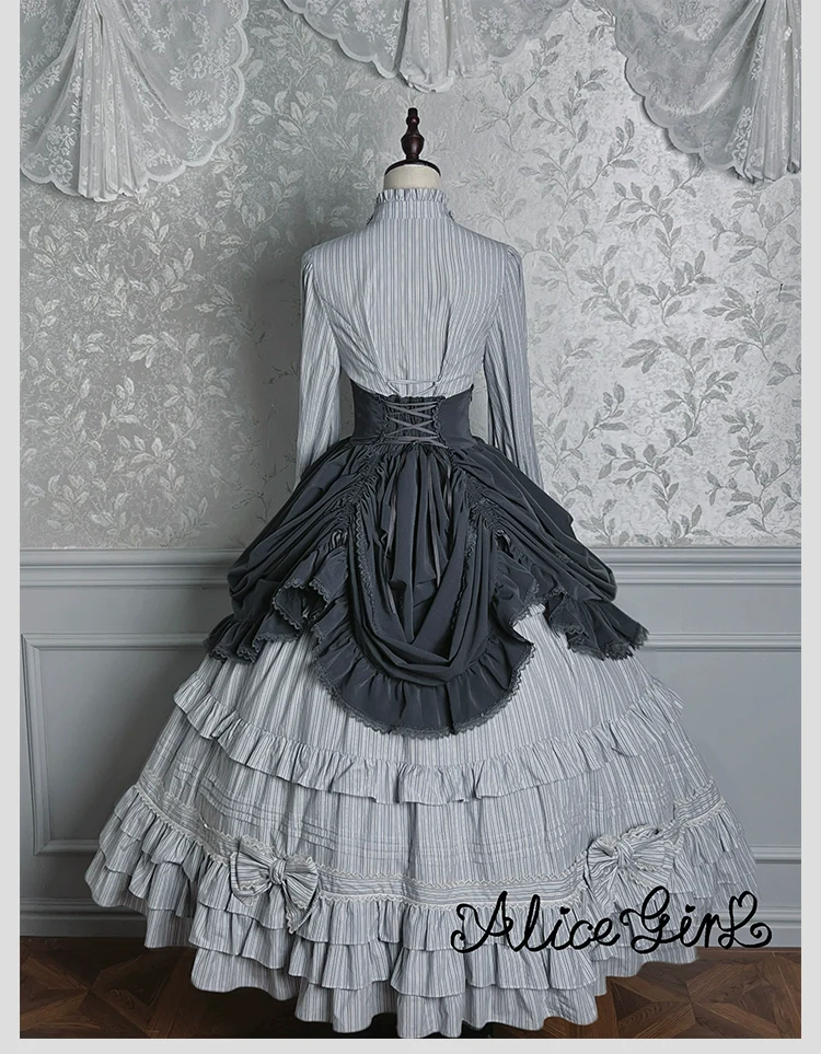 Alice Girl - Duke of Victoria - Classic Lolita Striped Blouse - Image 23