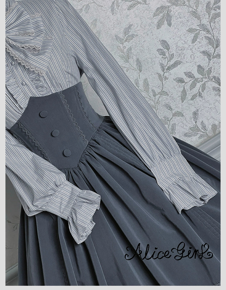 Alice Girl - Duke of Victoria - Classic Lolita Striped Blouse - Image 26