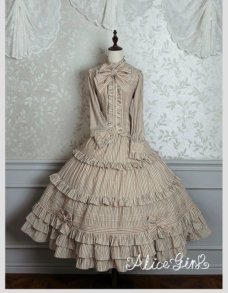 Alice Girl - Duke of Victoria - Classic Lolita Striped Blouse - Image 30