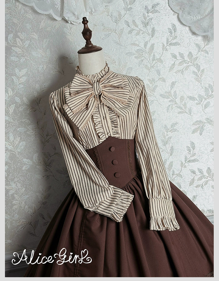 Alice Girl - Duke of Victoria - Classic Lolita Striped Blouse - Image 32