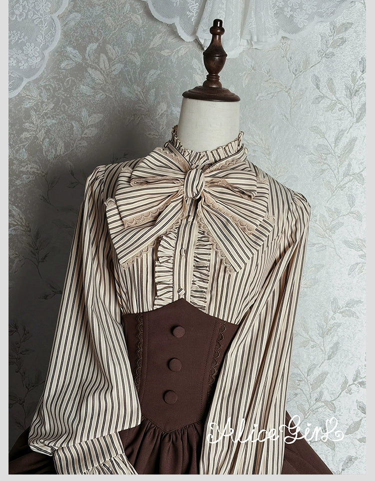 Alice Girl - Duke of Victoria - Classic Lolita Striped Blouse - Image 34