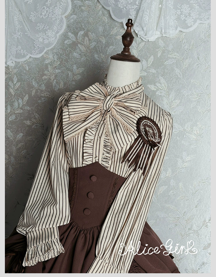 Alice Girl - Duke of Victoria - Classic Lolita Striped Blouse - Image 35