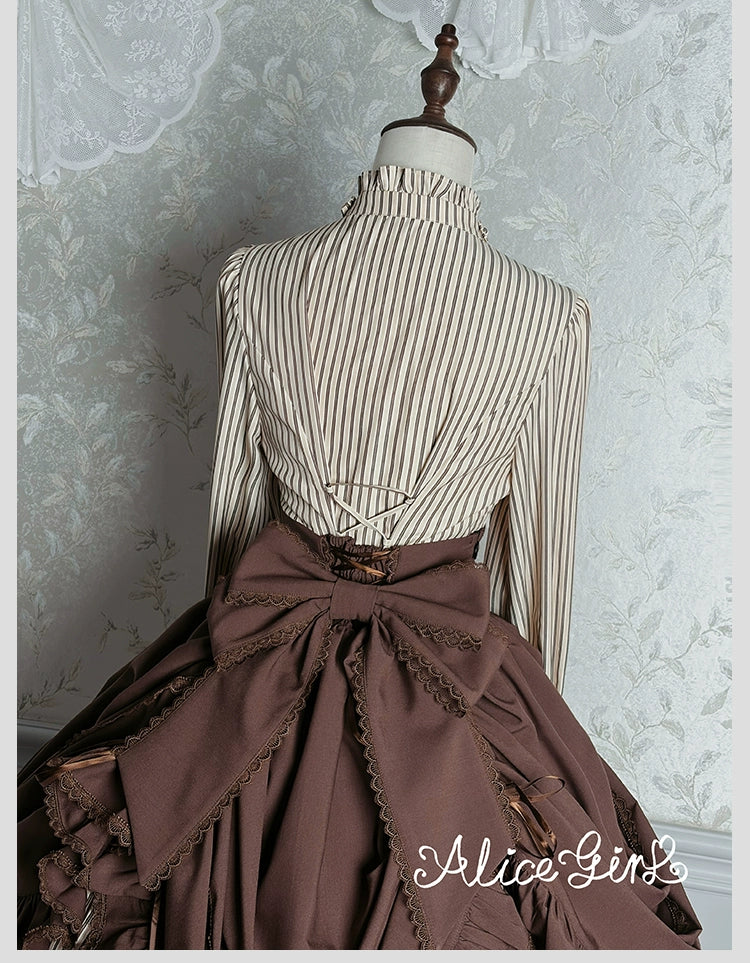 Alice Girl - Duke of Victoria - Classic Lolita Striped Blouse - Image 37