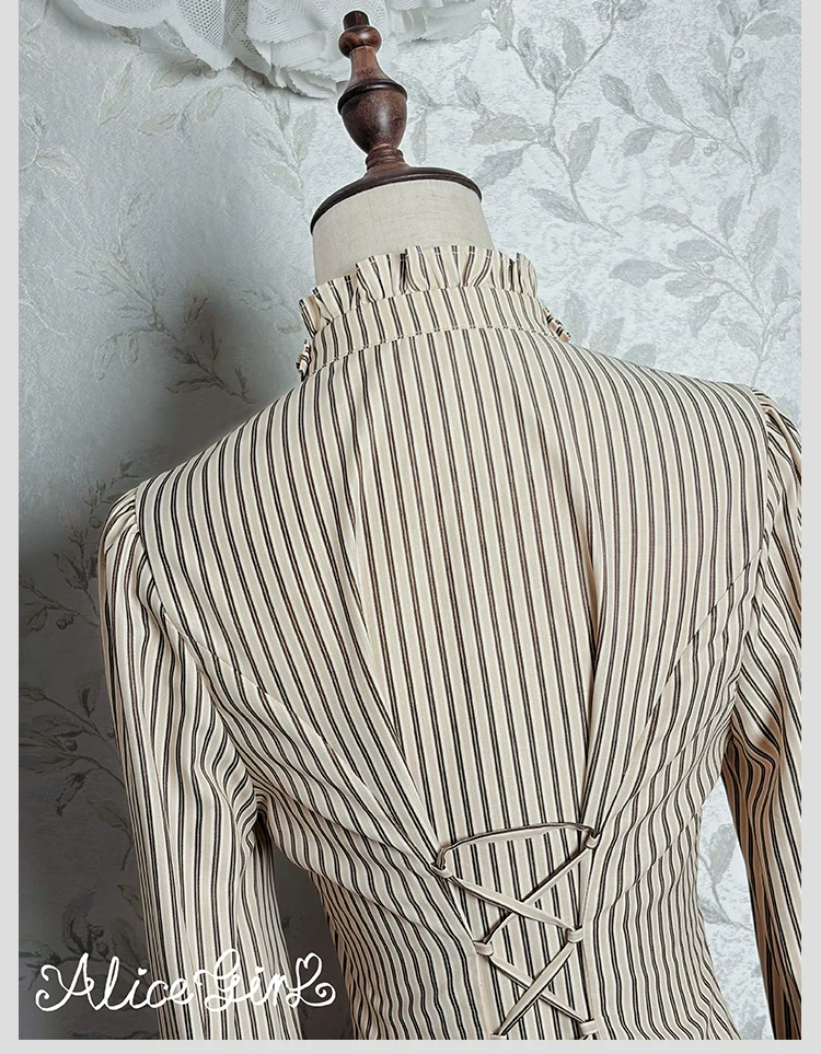 Alice Girl - Duke of Victoria - Classic Lolita Striped Blouse - Image 39