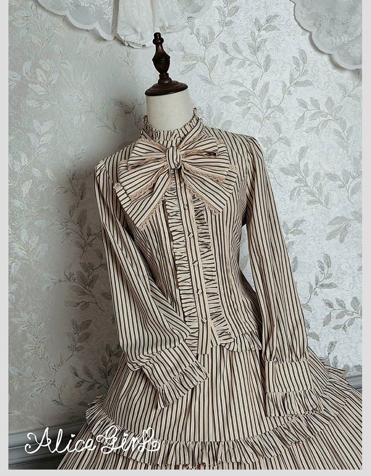 Alice Girl - Duke of Victoria - Classic Lolita Striped Blouse - Image 6