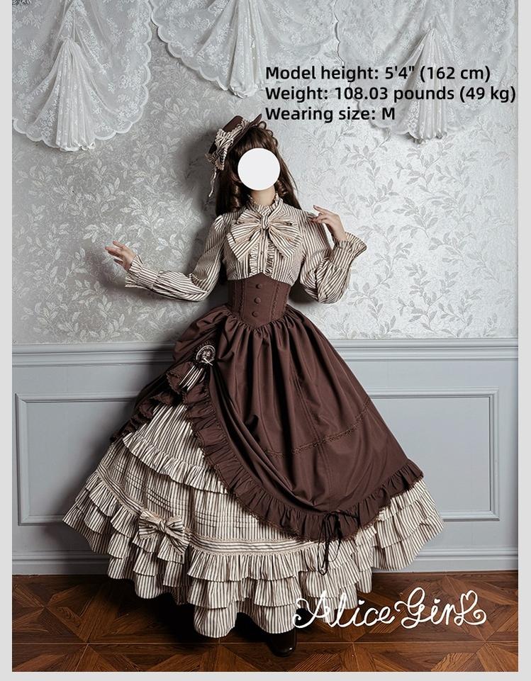 Alice Girl - Duke of Victoria - Classic Lolita Striped Blouse - Image 8