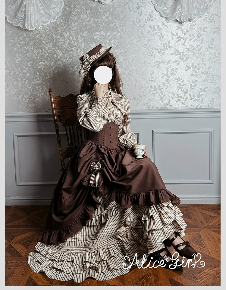 Alice Girl - Duke of Victoria - Classic Lolita Striped Blouse - Image 9