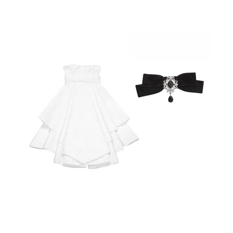 With PUJI - To the Dusk - Classic Lolita Tiered-Skirt OP, Long Irregular Hem - Image 29