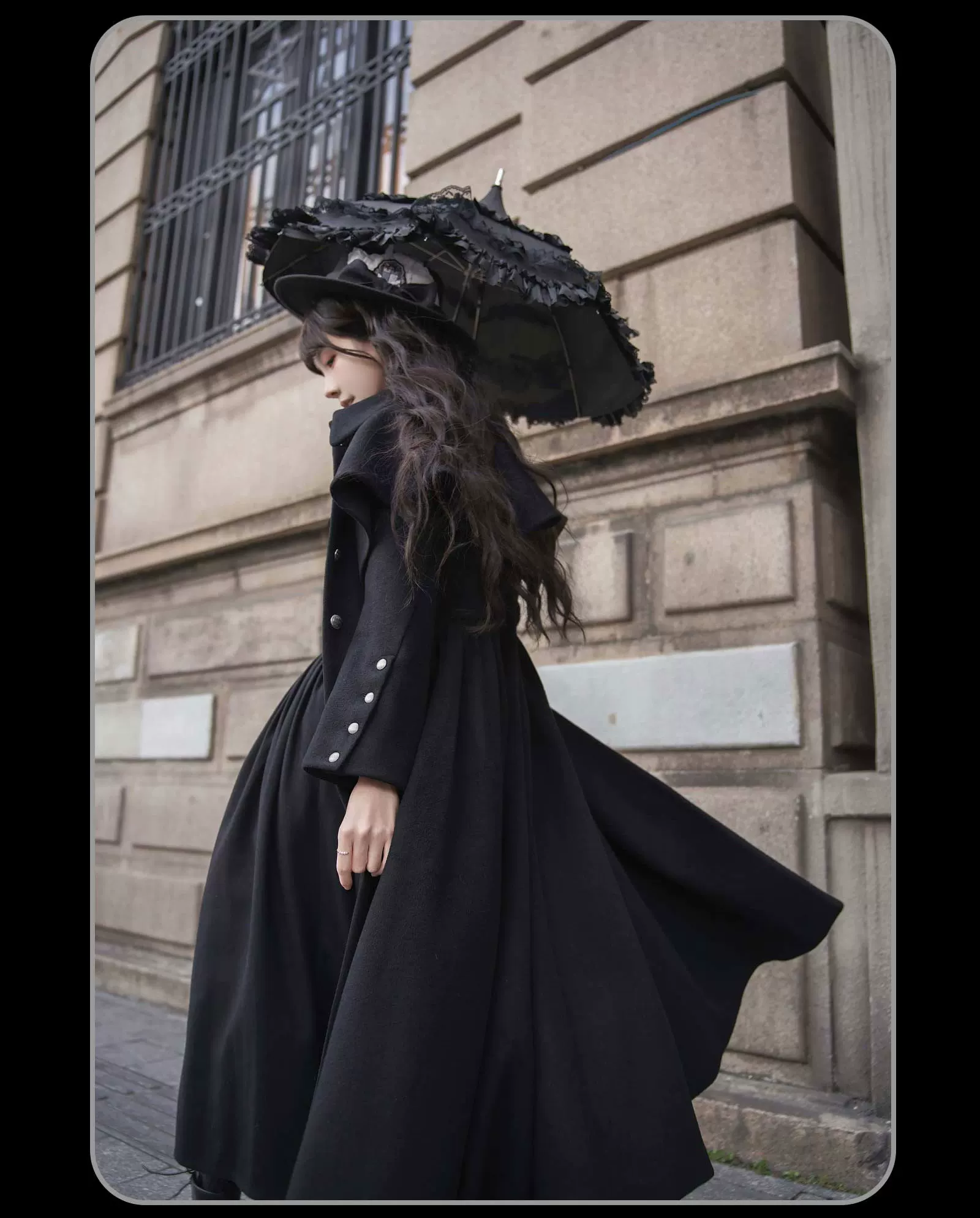 The Seventh Tenet - Classic Lolita Wool SK Set, Detachable Cape - Image 12