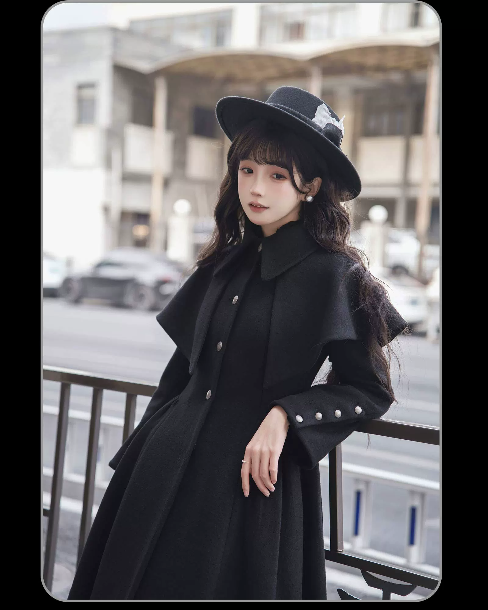 The Seventh Tenet - Classic Lolita Wool SK Set, Detachable Cape - Image 13