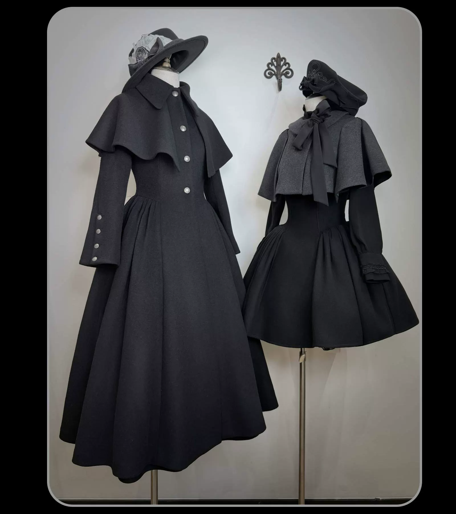 The Seventh Tenet - Classic Lolita Wool SK Set, Detachable Cape - Image 15