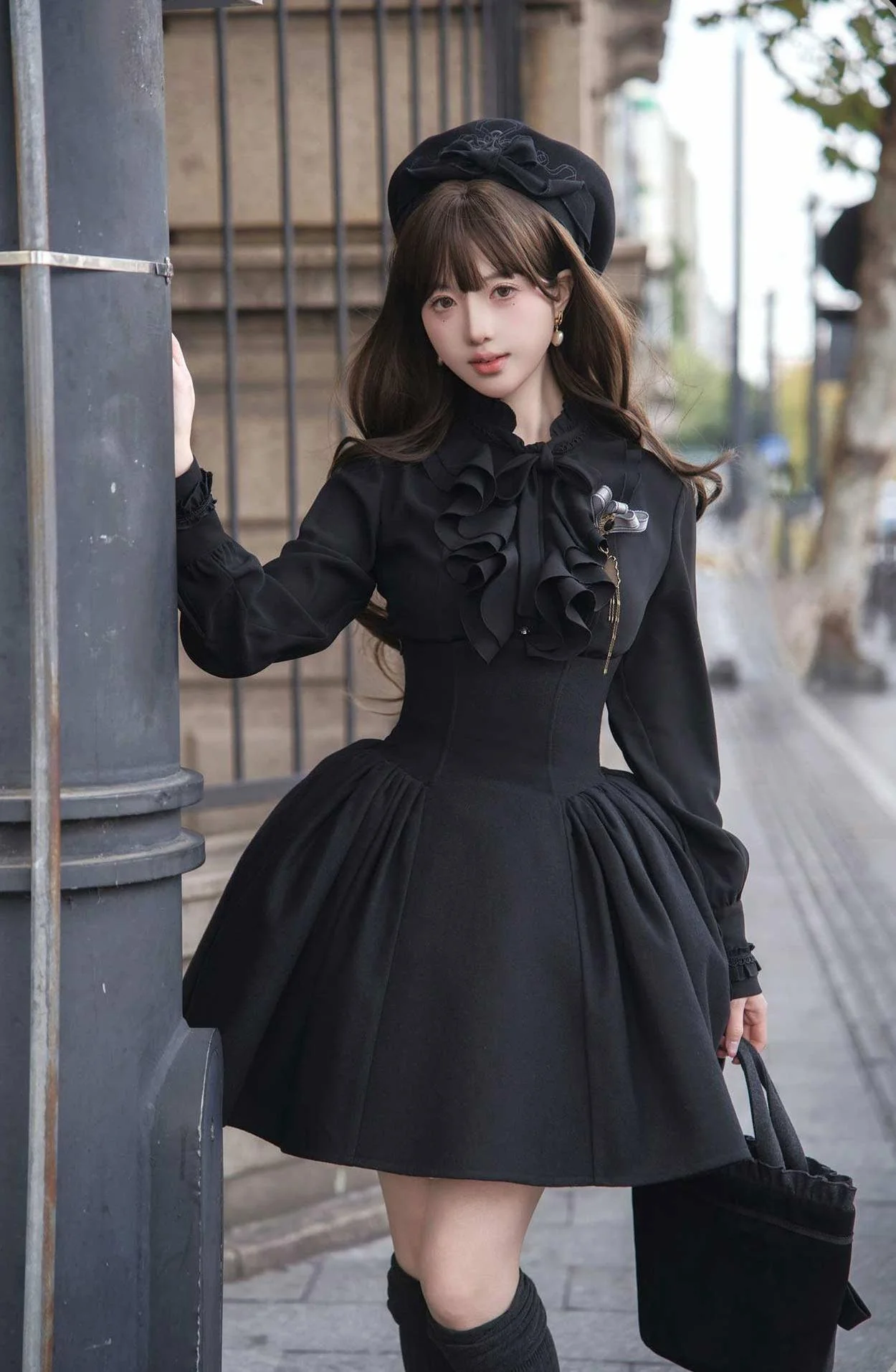 The Seventh Tenet - Classic Lolita Wool SK Set, Detachable Cape - Image 2