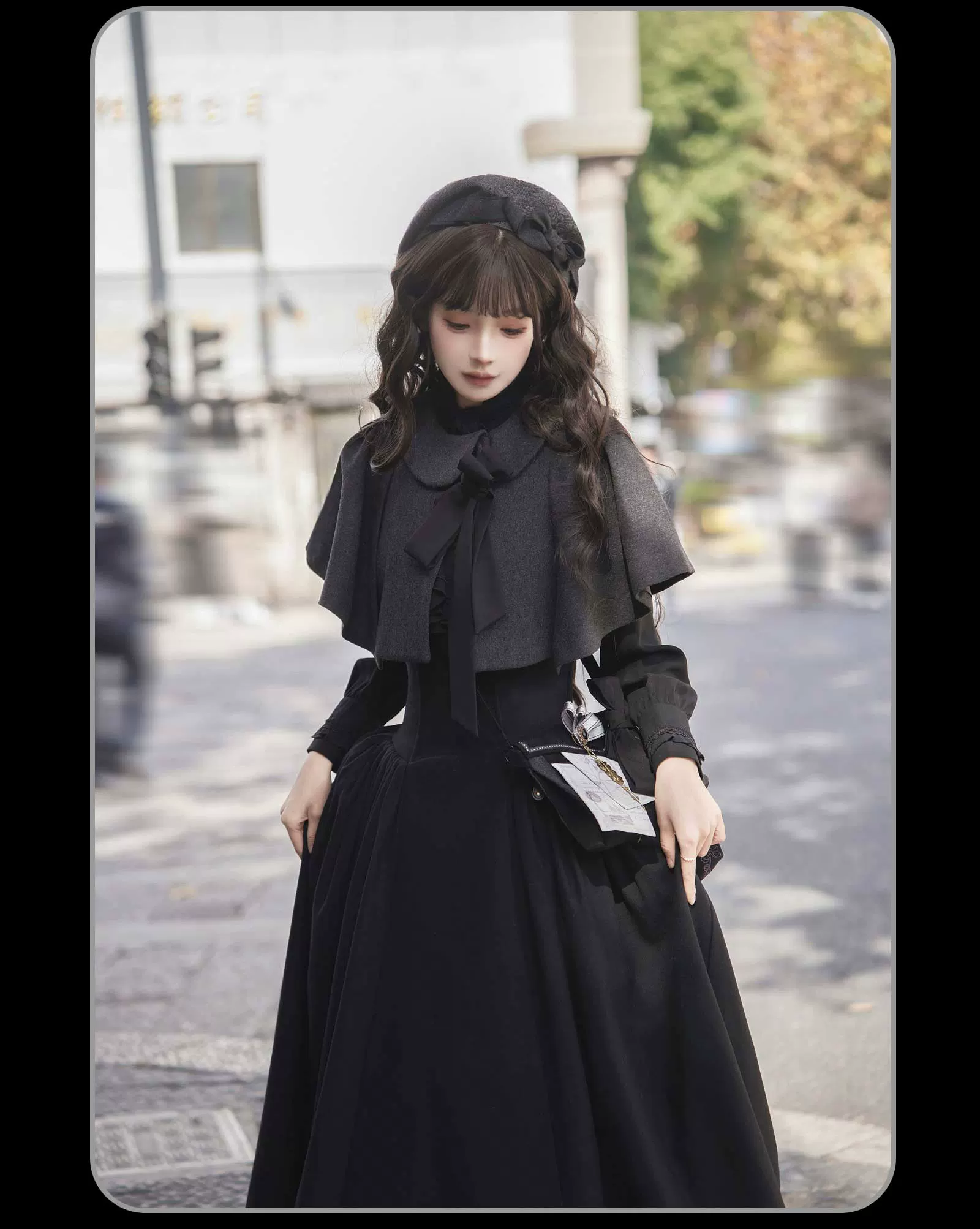 The Seventh Tenet - Classic Lolita Wool SK Set, Detachable Cape - Image 8