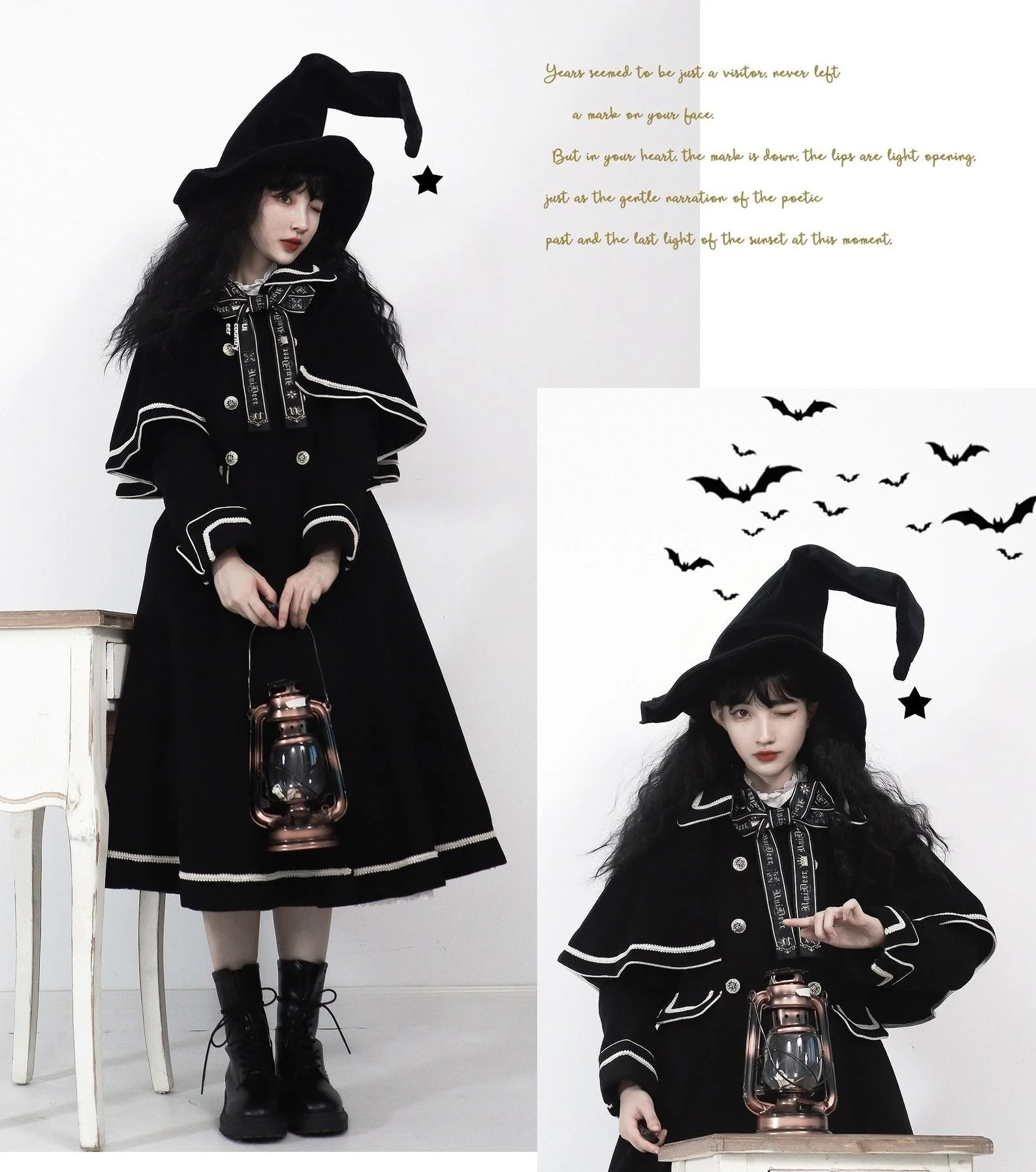 Galaxy Traveler - Classic School Lolita Overcoat with Detachable Cape and Bow - Image 8