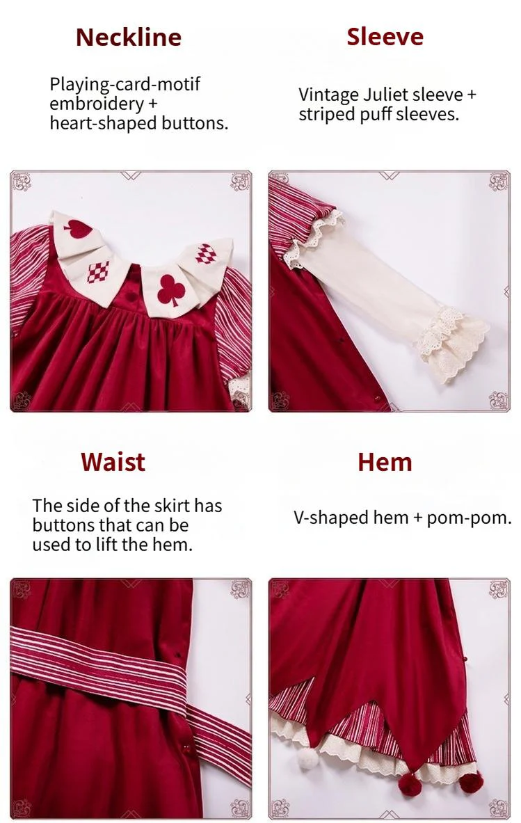 Puppet Mask - Clown Inspired Gothic Lolita OP Dress, Loose Fit - Image 31