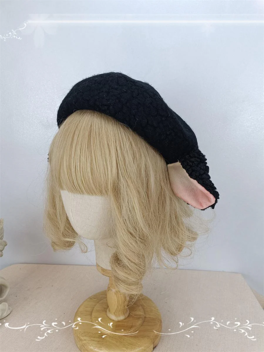 Winter Sweet Lolita Beret, 3D Sheep-ear - Image 9