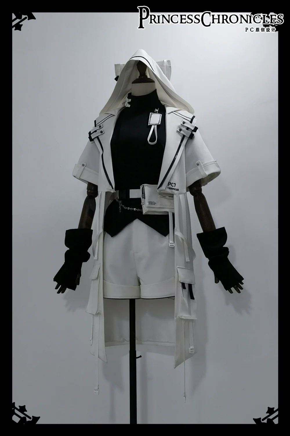White Cat - Futuristic Style Cool Lolita Pants Suit With Cat Ear Coat - Image 18