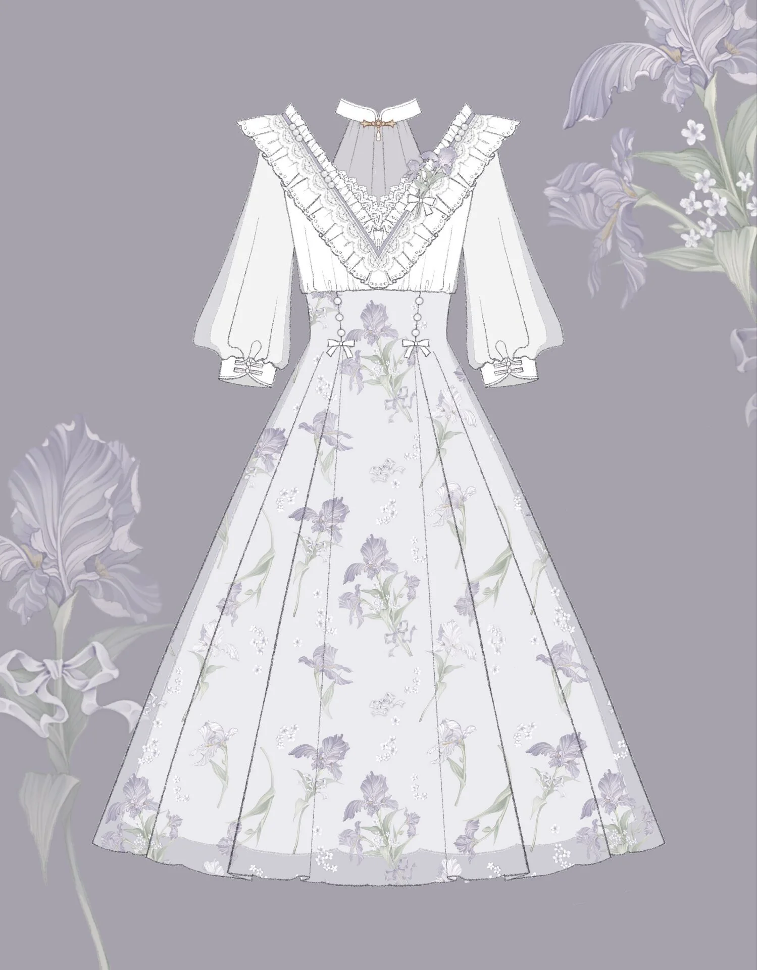Iris Dream - Elegant Lolita Dress Short Sleeve OP - Image 11