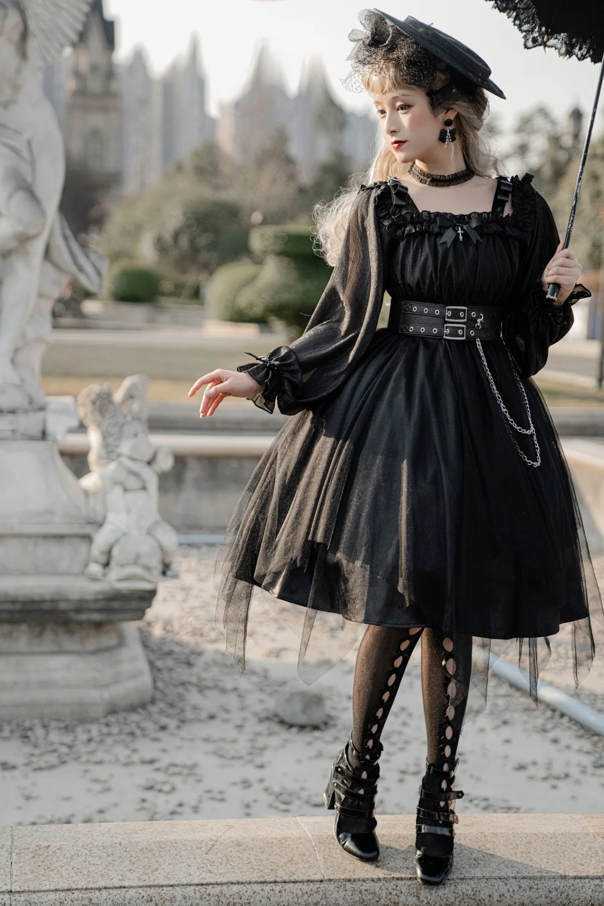 The Girl Assassin - Halloween Gothic Lolita Irregularly Hemline Dress - Image 32