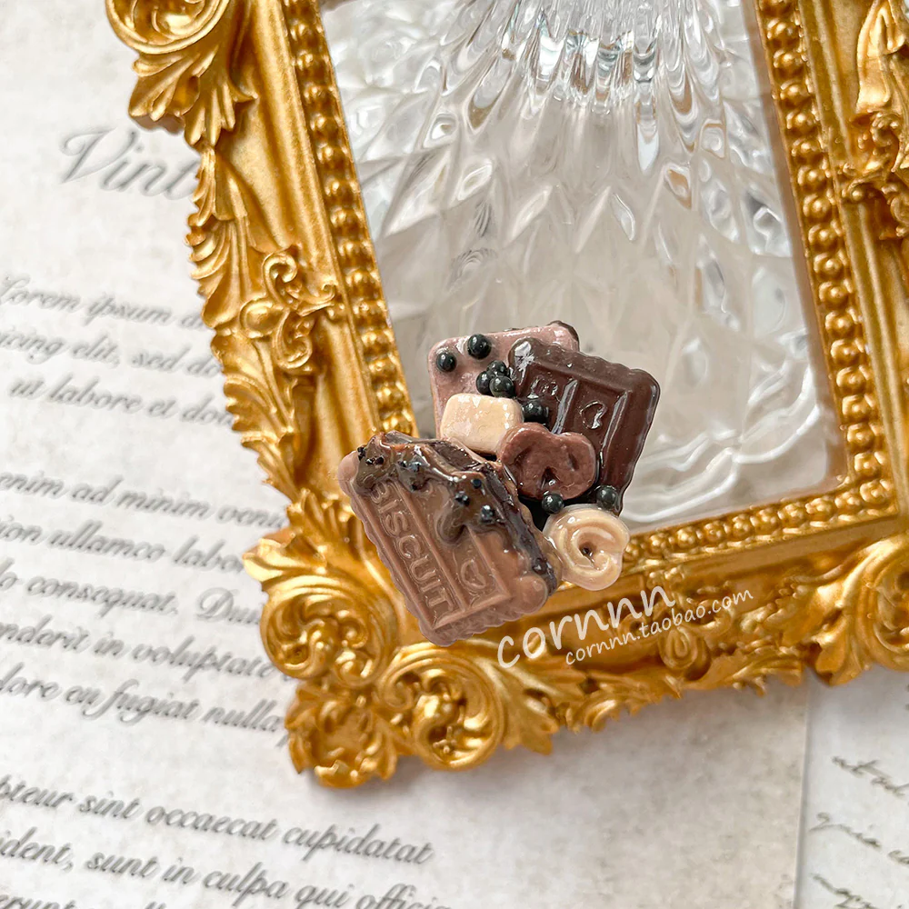 Cornnn - Handcrafted Mini Chocolate Sauce Cookie Adjustable Ring - Image 3