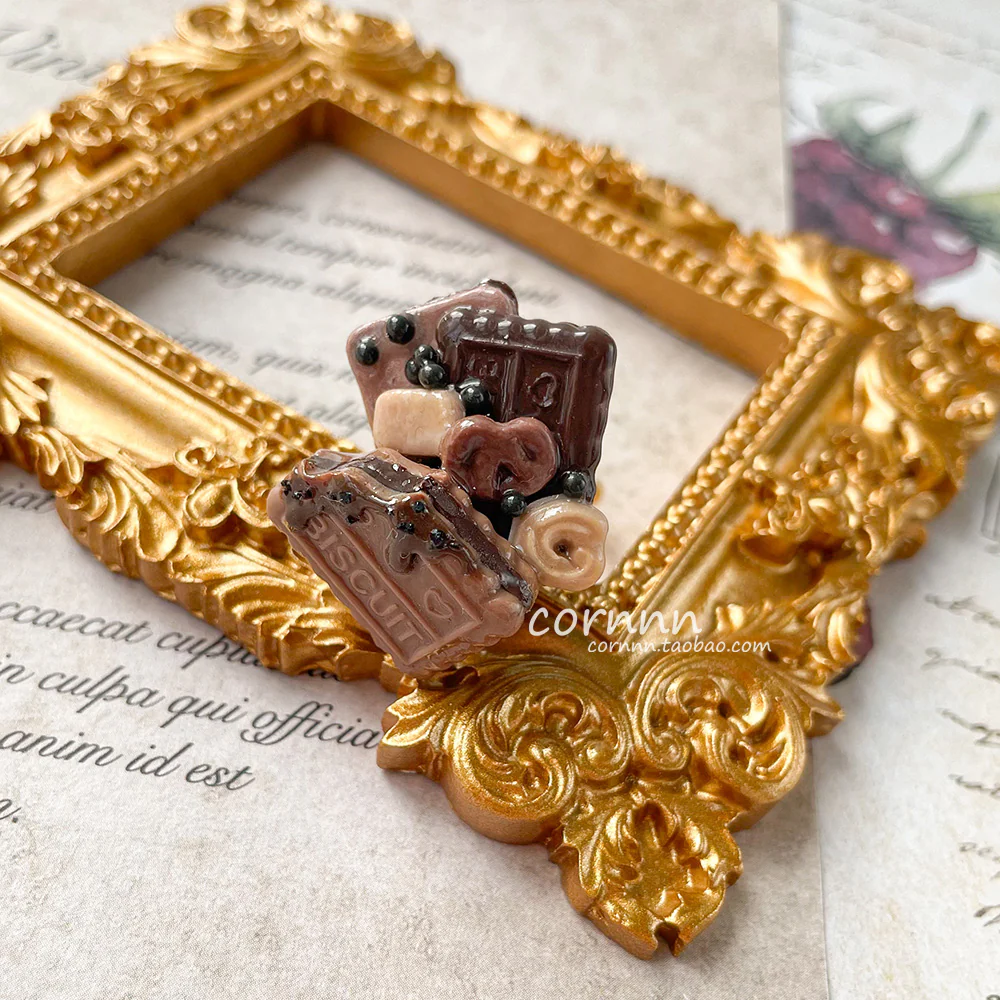 Cornnn - Handcrafted Mini Chocolate Sauce Cookie Adjustable Ring - Image 4