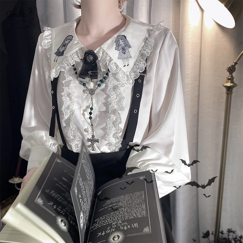 Corroding the Heart - Ouji Lolita Shirt Suspenders Shorts - Image 16