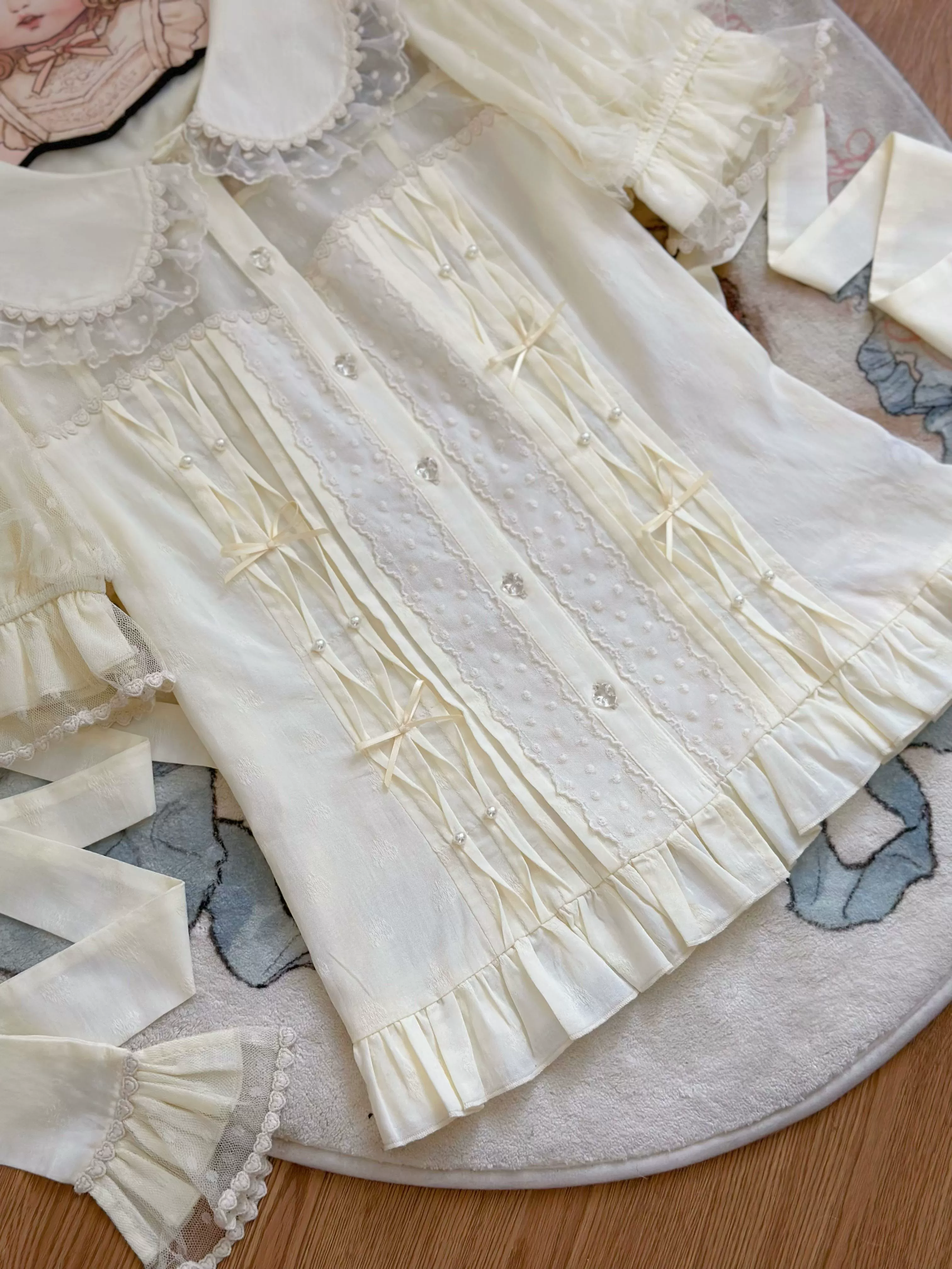 Little Heart - Cotton Lolita Shirt Versatile Puffy Sleeve Blouse - Image 11