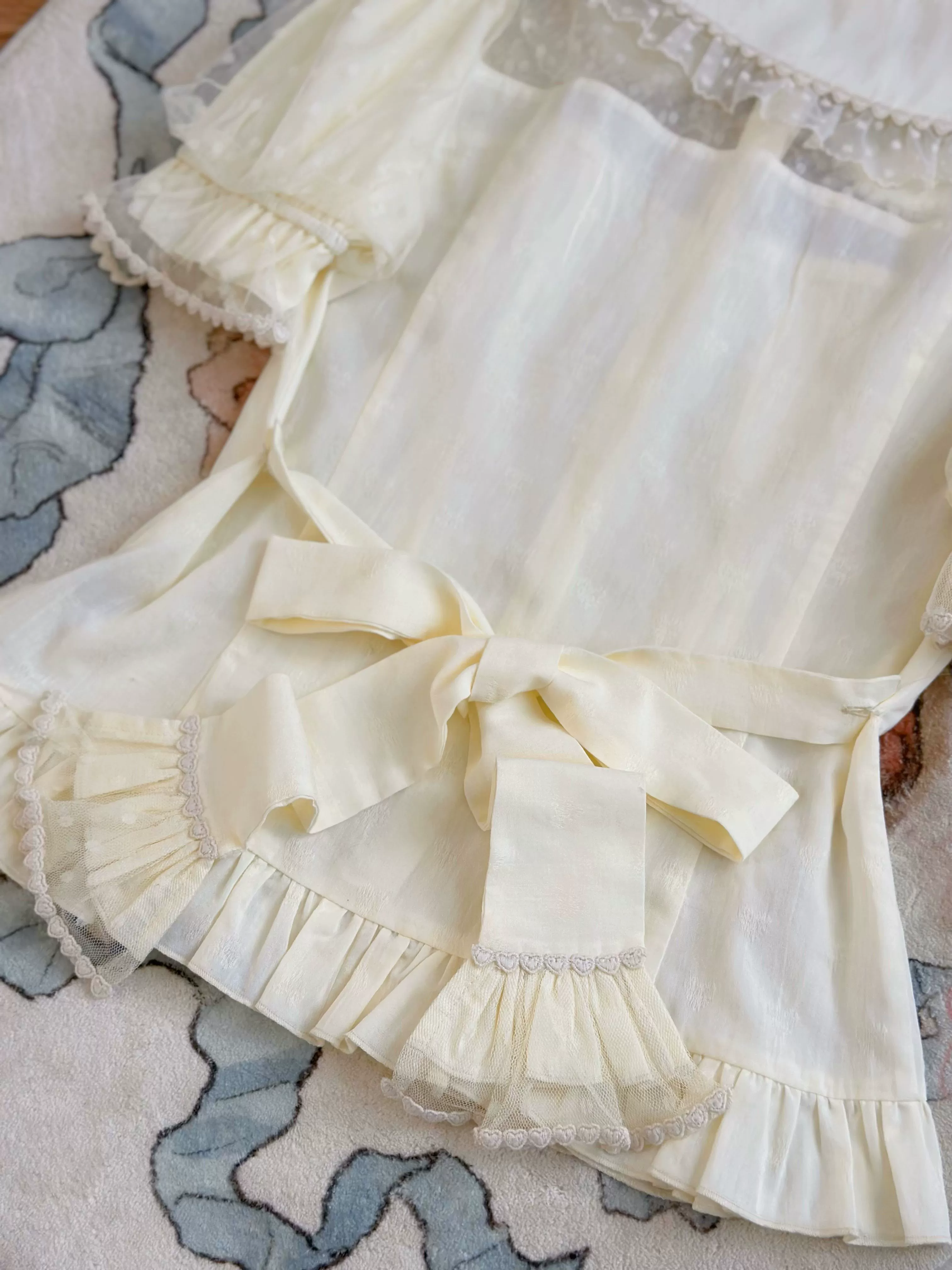 Little Heart - Cotton Lolita Shirt Versatile Puffy Sleeve Blouse - Image 12