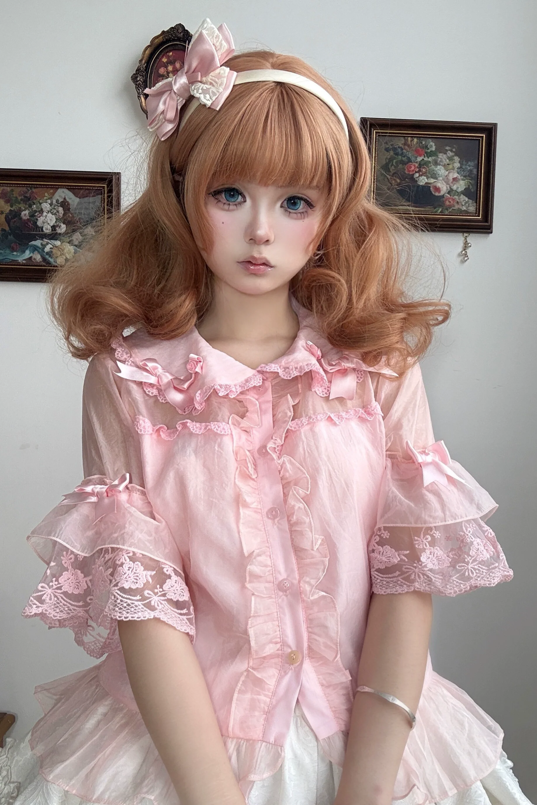 Otome Heart - Cotton Old School Lolita JSK Dress Suit, Heart-Shaped Lace Trim - Image 36