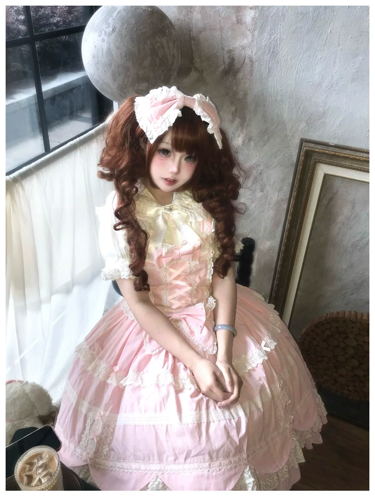 Cream Petal - Cotton Old School Lolita JSK, Layered Tiered Hem - Image 18