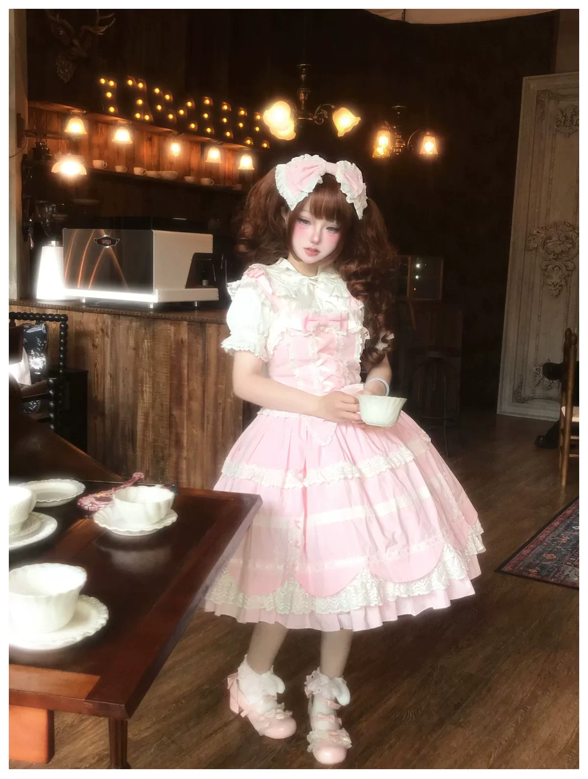 Cream Petal - Cotton Old School Lolita JSK, Layered Tiered Hem - Image 20