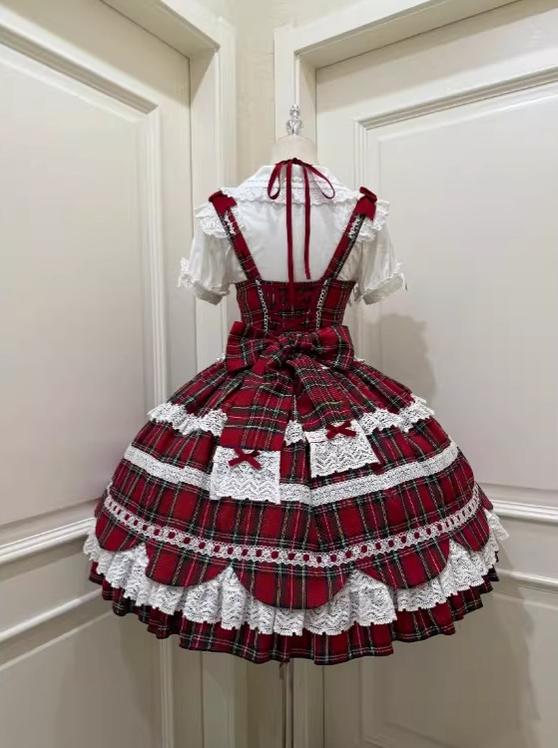 Cream Petal - Cotton Old School Lolita JSK, Layered Tiered Hem - Image 30