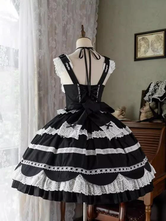 Cream Petal - Cotton Old School Lolita JSK, Layered Tiered Hem - Image 32