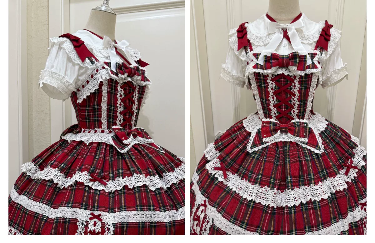 Cream Petal - Cotton Old School Lolita JSK, Layered Tiered Hem - Image 8