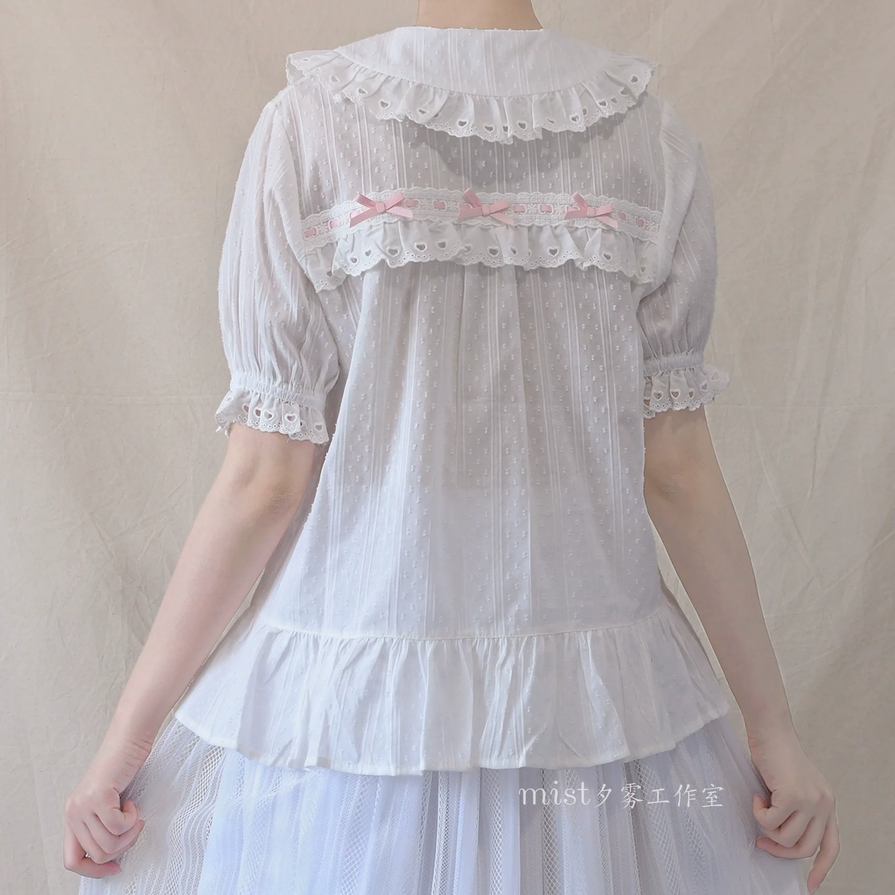 Cotton Sweet Lolita Blouse, Peter Pan Collar - Image 12