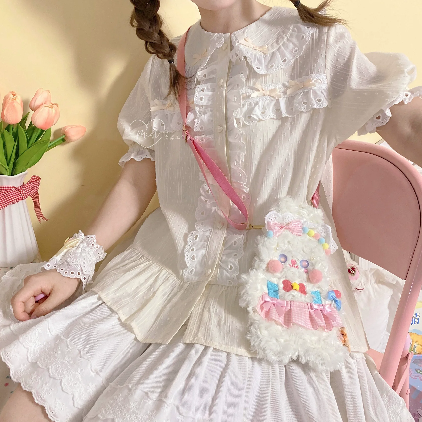 Cotton Sweet Lolita Blouse, Peter Pan Collar - Image 13