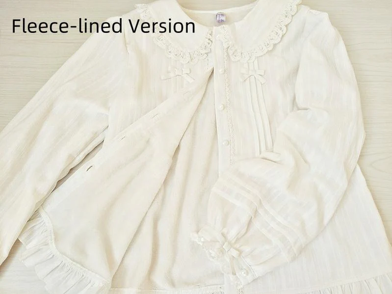 Cotton Sweet Lolita Blouse, Single / Fleece Lined Version - Image 11